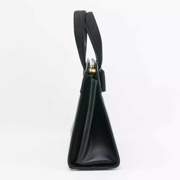 Authentic Salvatore Ferragamo Black Ribbon Leather Bag - Picture 9 of 15
